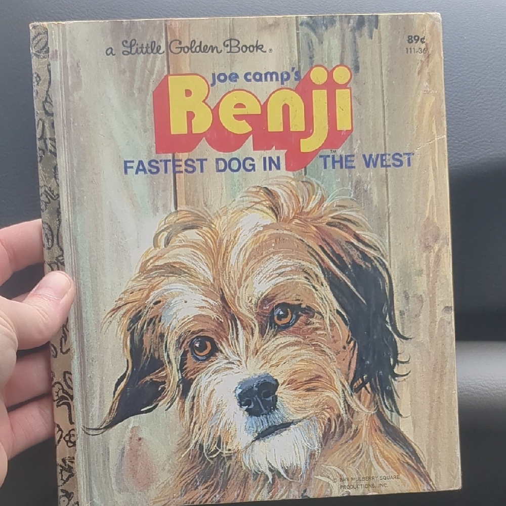 Vintage 1978 Little Golden Book Benji Fastest Dog in the West